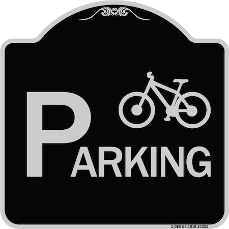 Signmission Bicycle Parking With Graphic Heavy-Gauge Aluminum Architectural Sign, 18" x 18", BS-1818-24325 A-DES-BS-1818-24325